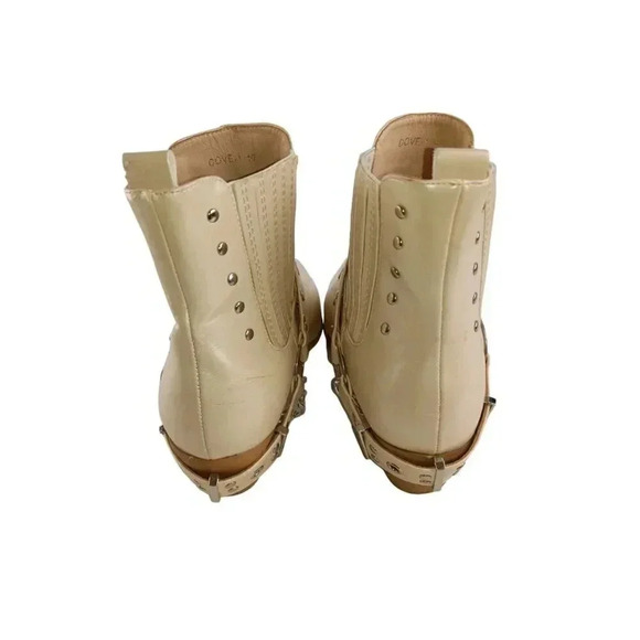 Cape Robbin Womens Ankle Boots Beige Studded Chain Pointed Toe Pull On Size 10 - Picture 5 of 9